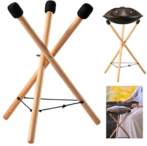 Kisbeibi Handpan Trommelständer, Stahlzungen-Trommelhalterung, massives Buchenholz, verstellbare Stativstruktur, Trommelhalterung, Snarehalter-Halterung für 12 bis 22 Zoll Schlaginstrument
