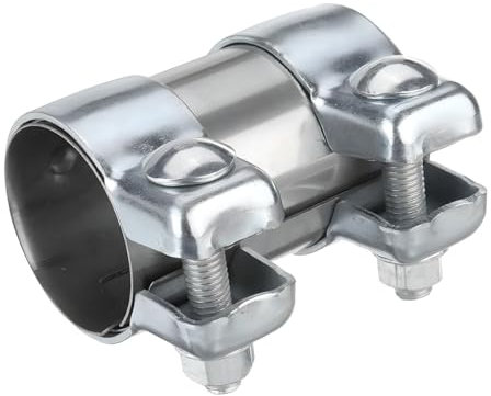 Abrazadera JNNJ Escape Conector Tubo Silenciador Doble Acero Inoxidable, Turbo Abrazadera Banda Silenciador Catback, Se Adapta a La Mayoría de los Coches