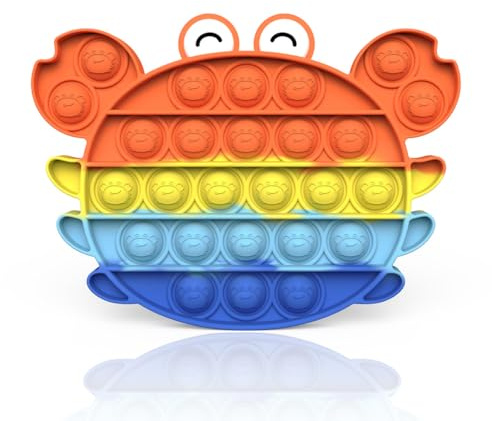 INGJIA Push and Pop Bubble Sensory Fidget Toy, Jouets Sensoriels à Presser, Silicone Anti-Stress Jouets de Soulagement de L'anxiété Educatifs Autisme Besoins Spéciaux pour Enfants Adultes