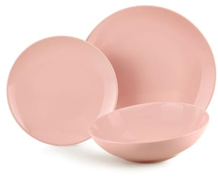 Servizio piatti Carioca rosa 18 pz Fade Maison