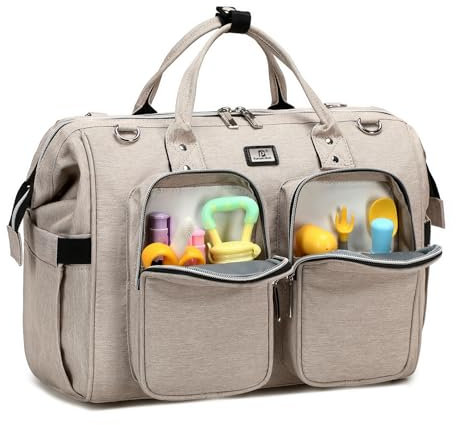 Pomelo Best Wickeltasche mit wasserdicher Wickelunterlage und 2 Kinderwagen Haken verstellbare Schultergurt multifunktionale Umhängetasche Reisetasche für Unterwegs