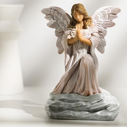 BDJBXK Guardian Angel Statue with Praying Hands - Sympathy, Remembrance, Healing, and Mother’s Day Resin Collectible Decorations for Home, Mom, Grandma