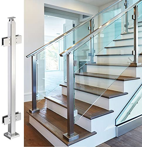 Glass Stair Railing, Multifunctional Swimming Pool Railing Column with Socket/slot and Base, Suitable for Corridors and Balconies