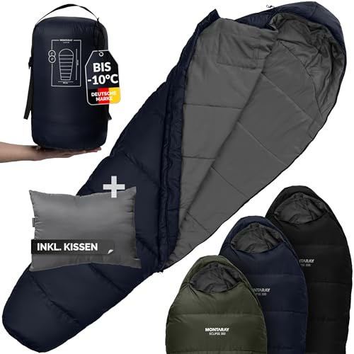 Sacco a pelo 3 – 4 stagioni [8 °C fino a -5 °C], sacco a pelo a mummia per attività all'aperto, campeggio [300 GSM] Sleeping Bag morbido e caldo, sacco a pelo dall'estate all'inverno, sacco a