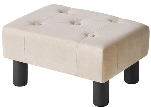 YMYNY Repose Pied Salon, Petit Tabouret Pouf Ottomane Moderne, Repose-Pieds en Tissu de Lin pour Le Salon Convient pour Les Canapés, Les Couloirs, Les Chambres à Coucher, Beige HBD039Y