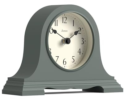 Jones Clocks® Speakeasy small mantel clock | Napoleon’s hat design | Green | Contemporary classic style for desk, table, shelf or bedside