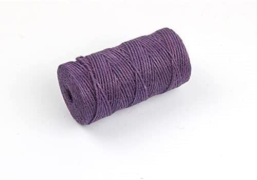 corda di giuta per fai da te, corda di canapa per Corda di canapa e spago di iuta, larghezza 2 mm, 100 metri/rotolo, for fai da te, artigianato, carta da regalo, viola scuro