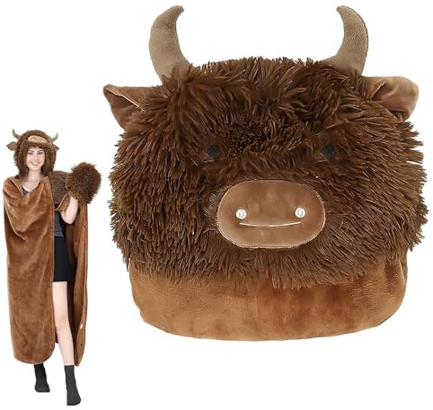 KBIBCK Manta Mullida con Mangas y Capucha, Manta Portátil con Guantes, Mantas con Guantes con Garras, Regalos Ideales para el Hogar, Viajes y Amantes de los Animales para Mujer (150 x 130 cm)
