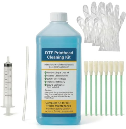 1000ML Printhead Cleaning Kit for for DTF Inkjet Printers, Universal Print Head Cleaner Kit, Quickly Dissolves, Preventing Clogging