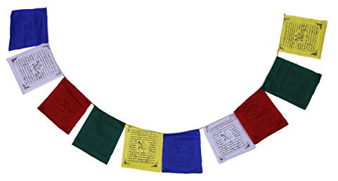 Tibetan Buddhist Fluttering Cotton Prayer Flags (Lungta) Mantras And Wind Horses(5 strings x 10 flags)- FH-FLAG-101(M5)