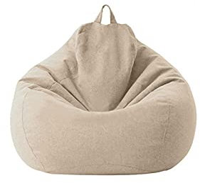 Faderr - Funda de puf sin Relleno, Funda de puf para Adultos y niños (Caqui, tamaño: 80 x 90 cm)