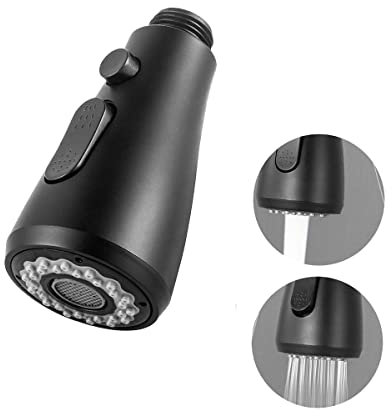 Tête De Pulvérisation De Robinet, 2 Modes Réglable Douchette Extractible, Douchette Evier Cuisine pour Robinet De Cuisine, Salle De Bain, Toilette De Rechange 1/2 L'interface (Noir)