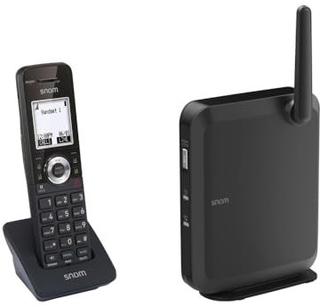 Snom M110 Schnurlos IP-DECT Telefon SIP Set – Fritzbox Kompatibles DECT Telefon, Bis Zu 10 Handsets, Dect Telefon Fritzbox Kompatibel, Telefon Schnurlos Mit Anrufbeantworter, Fritz Fon C6