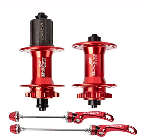 KOVBOX Fahrrad Nabe 32 Löcher MTB Fahrrad Scheibenbremse Naben Lager Nabensatz Vorne Hinten Schnellspanner 100/135mm, Für 7 8 9 10 11 Gänge Kassette (Size : Red)