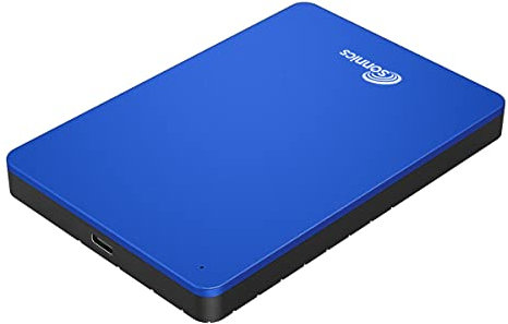 Sonnics Disco duro externo portátil de 2 TB azul tipo C USB 3.1 compatible con Windows PC, Mac, Smart TV, Xbox ONE/Series X y PS4/PS5