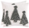 2er Set Weihnachten Kissenbezug Grün Tanne Tufteter Weihnachtsbaum 45x45cm Kissenbezüge Feines Leinen Kissenhülle Dekokissen für Sofa Wohnzimmer Schlafzimmer Couch Heimdekoration