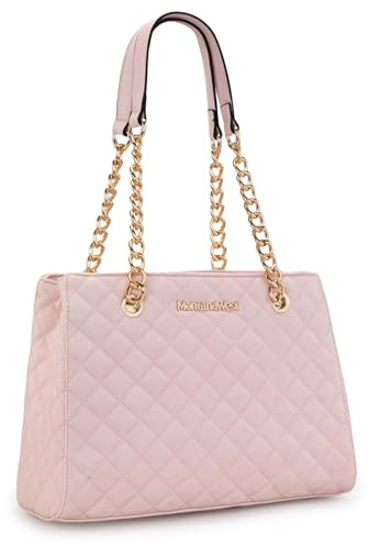 Montana West Tote Bag for Women Top Handle Shoulder Handbag Medium Satchel Purse with Chain Strap Hobo Christmas Gift MWC-040PK