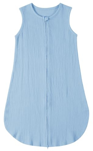 Valcatch Gigoteuse Bébé Pyjama d'été sans Manches, 0-6 Mois, 73cm, 0.5 Tog, Mousseline de Coton Turbulette Ete sans Manches Respirant pour Bébé Nouveau-né Unisexe Garçons et Filles