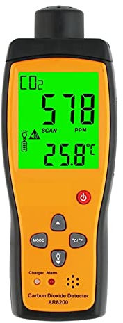 Monitor de medidor de CO2 con Pantalla Digital, Detector de Gas de Alta precisión, Detector de dióxido de Carbono portátil con Alarma Garantizando Alta confiabilidad y precisión