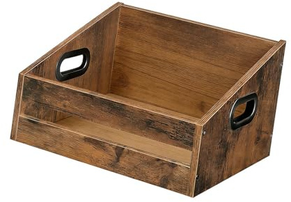 TTETTZ Caja para Guardar Discos de Vinilo, Estilo Retro con Asa, Soporte para Discos de Vinilo, Almacenamiento de álbumes