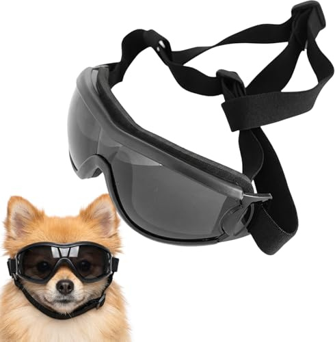 1 Stück Hundebrille für kleine Hunde, Sonnenbrille Hund mit UV-Schutz und Windschutz, Leichte Schutzbrille für tägliche Spaziergänge und Autofahrten
