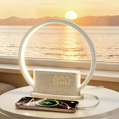 blonbar Reloj Despertador con Luz de Amanecerc,Carga USB