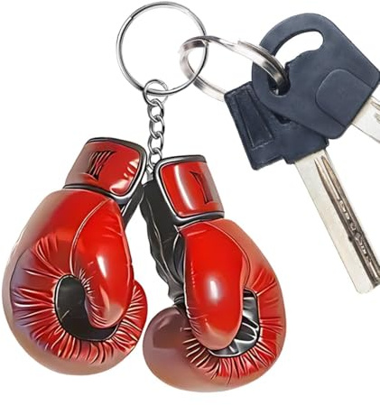 Miniatyr boxer boxningssäck nyckelring – 5 x 5 cm lätt boxningshandske prydnad, design samlarobjekt | gymskåp resa bagage bärkasse hängande berlock tankeväckande födelsedagspresent