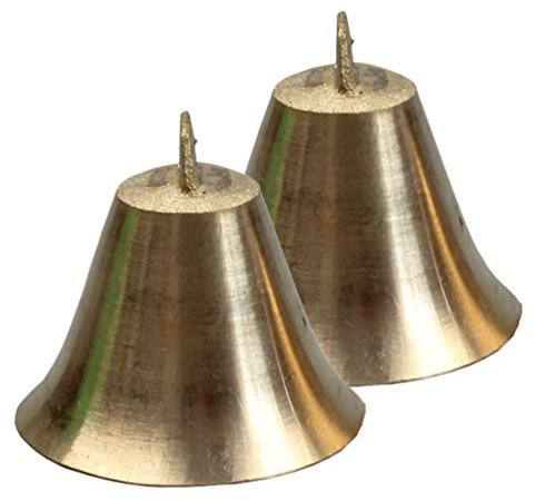 Tomaibaby 2 Stücke Weihnachtsglocken Laut Glocke Deko Bronze Vintage Rassel Glocke Behänge Jingle Bells Deko-Mini Glocken für Wind Glockenspiel Machen Handwerk Dekoration 50 MM