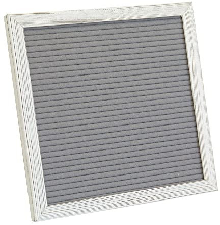 Flash Furniture Gracie - Tablero de fieltro con marco de madera, 389 letras de polipropileno incluyendo números, símbolos e iconos, funda de transporte de lona, 10 x 10 pulgadas, color blanco lavado