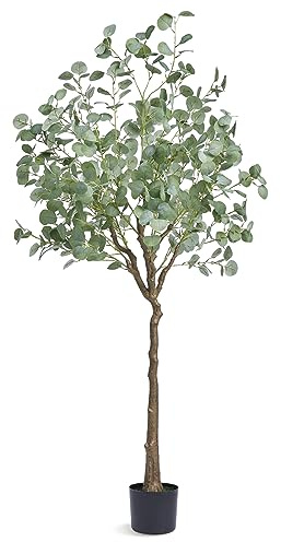 VEVOR Arbre Artificiel 181 cm Plante Artificielle PE Haut Eucalyptus Faux Arbre Vert avec Pot 170x145 mm Décoration de Style Fausse Plante pour Maison Bureau Centres Commerciaux Intérieur Extérieur