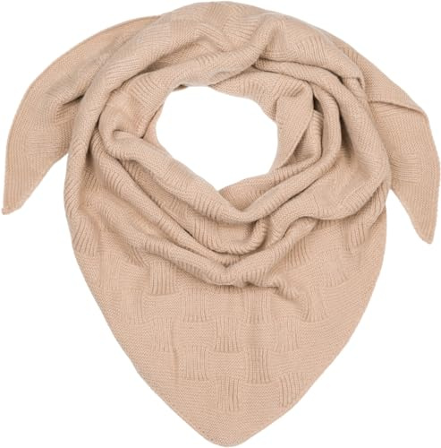 styleBREAKER Sciarpa a triangolo da donna XXL con motivo a scacchiera, maxi sciarpa, sciarpa triangolare, sciarpa invernale calda 01020047, colore:Talpa
