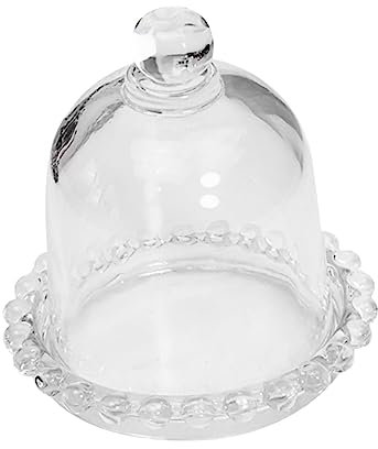 DECHOUS Pearl-edged Candle Wax Cup Cover Small Glass Dome Candle Stand Cover Dust-proof Festival Party Decoration