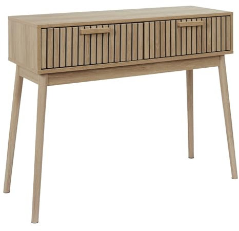 HOME DECO FACTORY Nuevo 2024-CONSOLA C/2 CAJONES Konsole Klaus-Eingang, Wohnzimmer, Braun, 100 x 80 x 35 cm