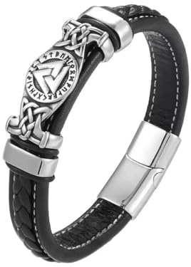 Bracciale Da Uomo In Acciaio Inox Intrecciato In Pelle Pu Bracciale Chiusura Magnetica Stile Punk Moda Uomo Gioielli