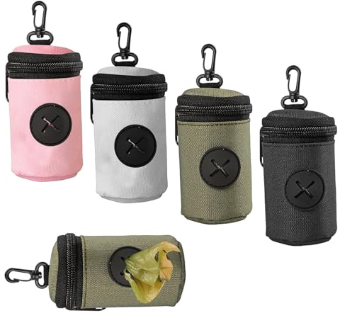 4PCS Quick-Access Dog Poo Bag Holder Dispenser, Hands-Free Dog Waste Carrier with Carabiner Clip,Comfortable and Durable Dog Poop Bag Holder,Lightweight Portable for Owners Walkers ﻿