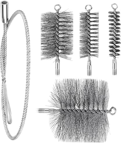 Spazzola per tubi - Strumento per la pulizia del da 50 cm, rimozione cenere flessibile ignifuga, kit di pulizia completo | Disintasatore per caminetti, grill, bruciatori, asciugatrici