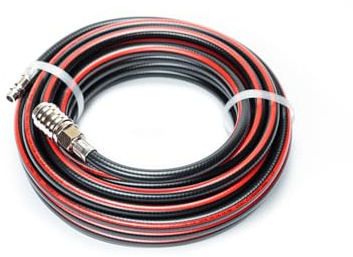 Tubo flessibile per aria compressa in PVC retinato Ø 6 x 11 mm lunghezza 10 mt con raccordi ad attacco rapido universale