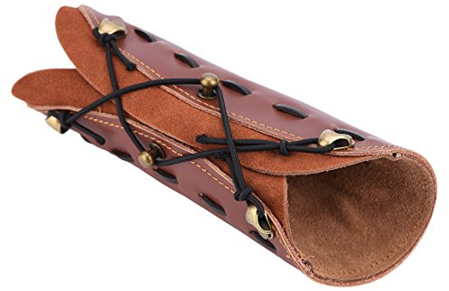 Dilwe Arm Guard, Archery Leather Arm Guard Strap Armband for Bow