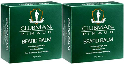 Clubman Pinaud Beard Balm – Nourishing & Conditioning Beard Balm for Men, Strong Hold, 2 oz, 2 Pack