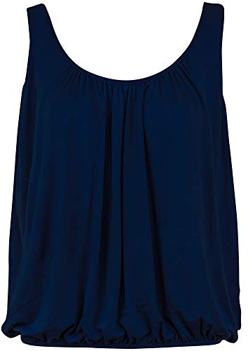 Love My Fashions® Women’s Vest Top Sleeveless Round Scoop Neck Tank Bubble Hem Straps Summer Vest Tops for Women UK Navy Blue