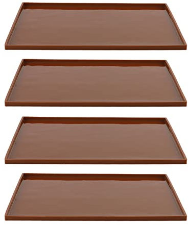 Silicone Dehydrator Mats,4Pcs Square Silicone Dehydrator Sheets, Food Grade Food Dehydrator Sheets Reusable,High Temperature Resistance Prevent,Nonstick Baking Rug Mat,for Jerky, Fruit (Coffee)