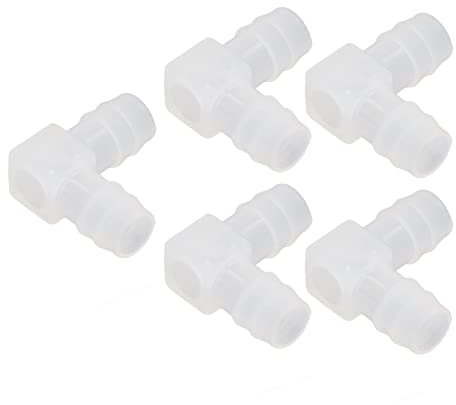 Raccord de Tuyau en Plastique Connecteur de Tuyau d'acier Inoxydable L Non Toxique pour Aquarium (16mm/0.63in)