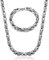 CASSIECA 2Pcs Königskette Set für Herren - Silber Edelstahl Breite Halskette und Armband - Dicke Schwere Punk Kette 8mm