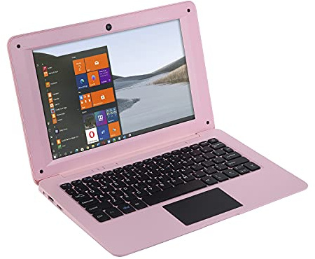 Goldengulf Windows 10 Computer Laptop Mini 10 Inch 32GB Ultra Thin and Light Netbook Quad Core CPU PC HDMI WiFi USB YouTube (Light Pink)