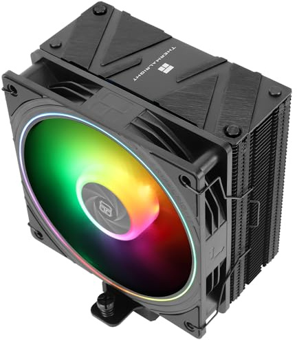 Thermalright Assassin Spirit 120 EVO Refrigerador de procesador ARGB, silencioso, negro, con ventilador PWM de 120 mm, tecnología AGHP 4th, compatibilidad Intel lga1700, 1150, 1151, 1200, AMD AM4, AM5