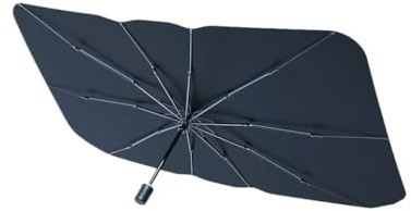 DAMDAM GO | Parasol Coche Tipo Paraguas para Parabrisas, Protector Solar UV, Reduce el Calor Interior, Plegable Compacto con Funda, Universal (125 x 68 cm)