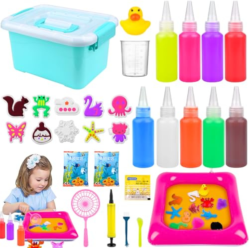 Vibbang Juguete de Gel de Agua, Aqua Gelz Magic Water Creative Set, Juguetes de Magic Water Elf 3D, Gel de Agua Animales Acuáticos Elf Aqua Fairy Creativo Kit Manualidades Regalo para Niñas Niños