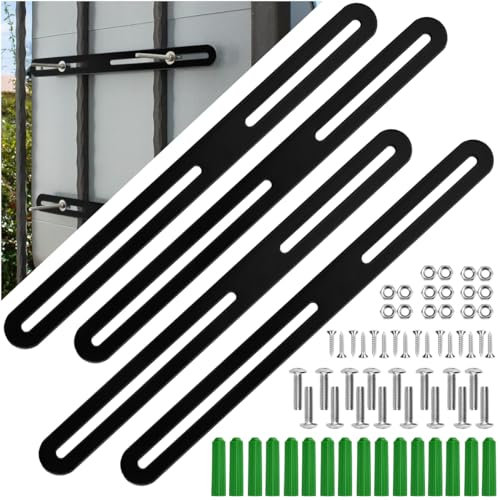 JGCJGG 4 Pcs Support Boîte aux Lettres INOX, Fixation Boite aux Lettres sur Clôture, Support de Montage de Boîte aux Lettres, Fixation Boite aux Lettres sur Grillage Rigide, pour Portail Clôture