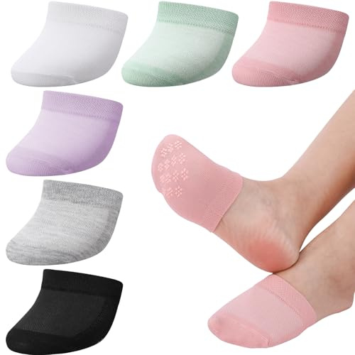 6 Pairs Toe Topper Socks Women, Non Slip Toe Cover Socks No Show Half Socks | No Show Liner Half Socks Women, Toe Covers Socks Half Foot Sock for Women Girls