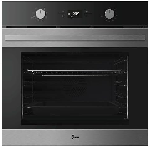 Hoover Collection 3 Built-in Electric Oven, 78L Total Capacity, Hydrolytic Cleaning, Class A+, White LED Display, Stainless Steel, 59.5x59.5x56.8 cm - HO6 H3T1HTX